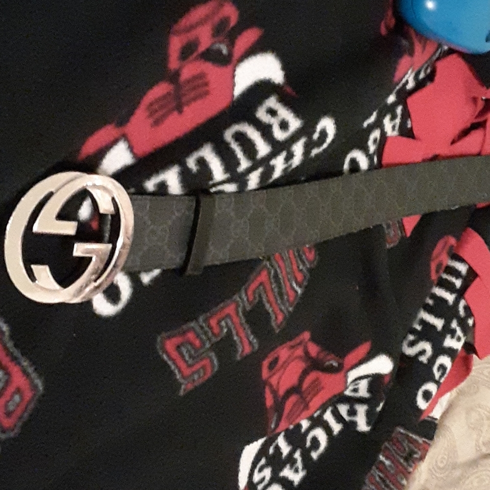 Gg supreme gucci belt with silver double gs